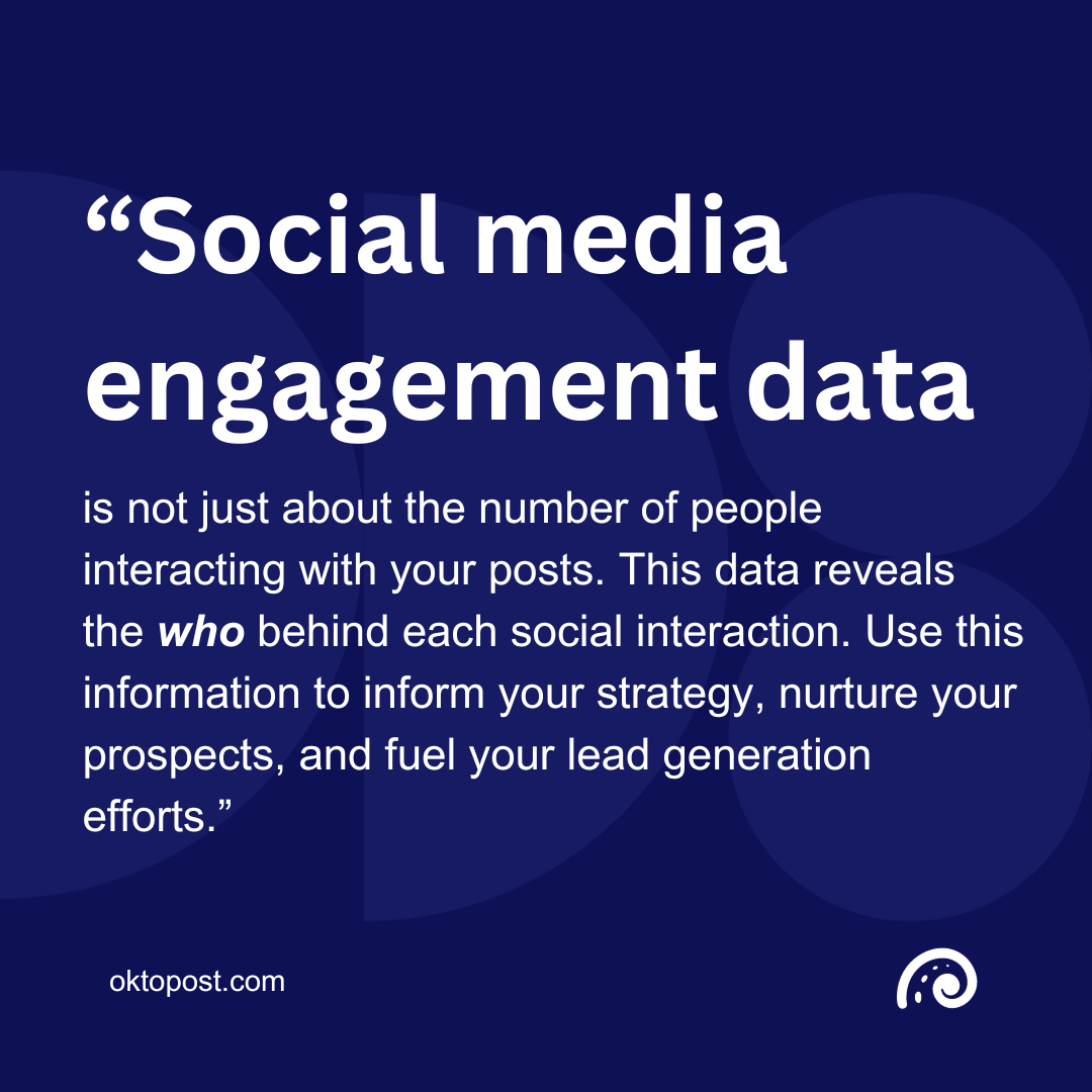 ts. This data reveals the who behind each social interaction. Use this information to inform your strategy, nurture your prospects, and fuel your lead-generation efforts.
