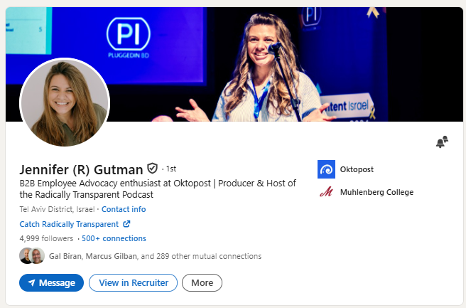 Improve your LinkedIn Profile - Jen