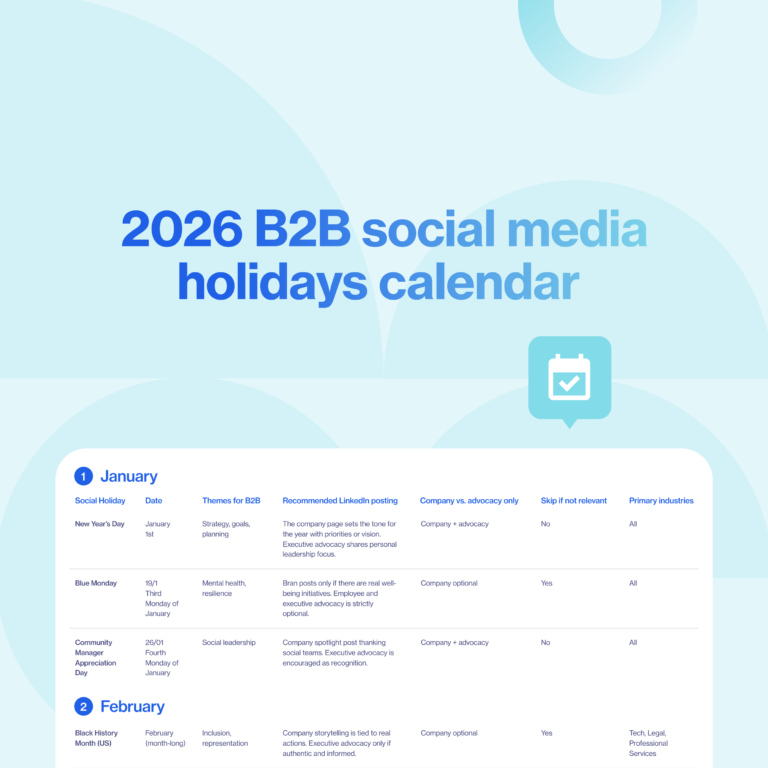 2026 B2B social media calendar download cover- Oktopost