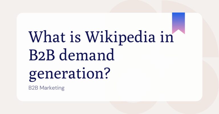 Wikipedia in B2B demand generation