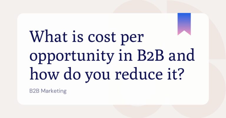 What is cost per opportunity and how do you reduce it