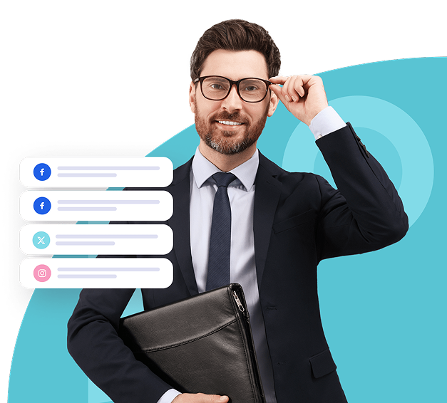 Legal professional expertly managing social media for law firms, boosting their social presence & client engagement.