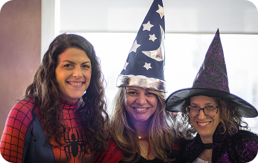 Oktopost B2B social media team celebrating, showcasing our vibrant employee advocacy culture.