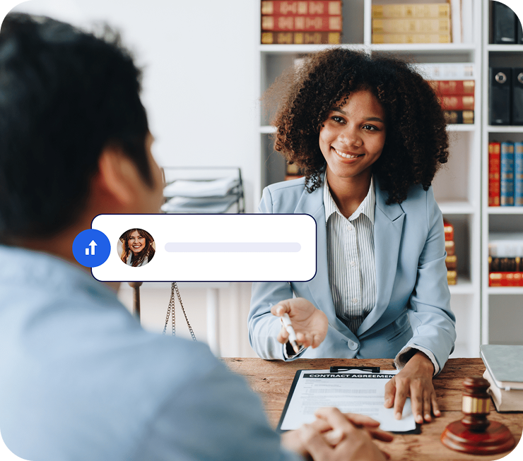 Law firm using a social media management platform to engage clients and enhance marketing strategy.