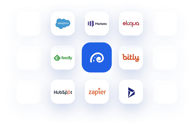 Oktopost social media software solutions integrate with Salesforce, Marketo, and HubSpot for financial services advisors.