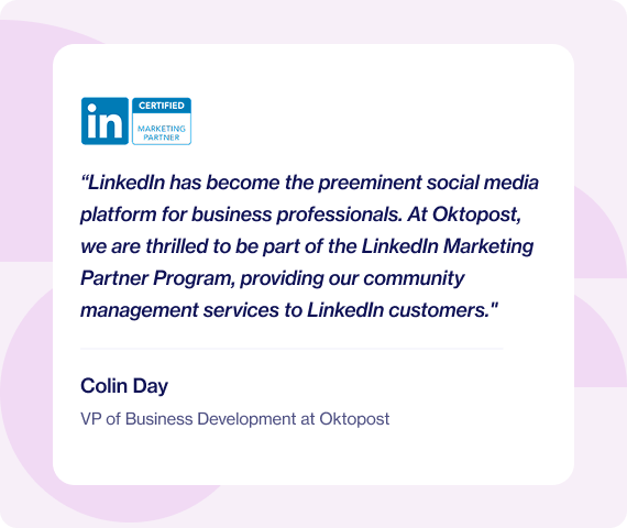 Oktopost as a Certified LinkedIn Marketing Partner for B2B social media management and employee advocacy.
