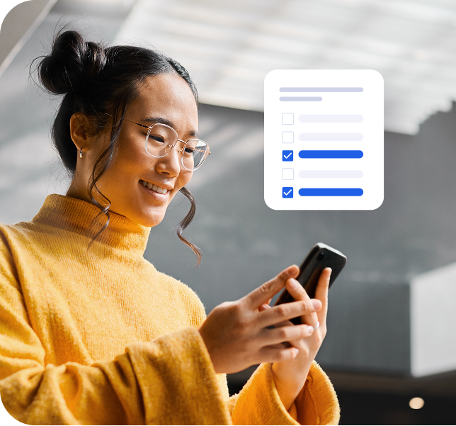 Happy user choosing Oktopost pricing packages from flexible plans that fit any business.