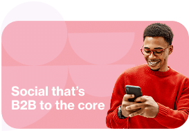 B2B social manager checking phone